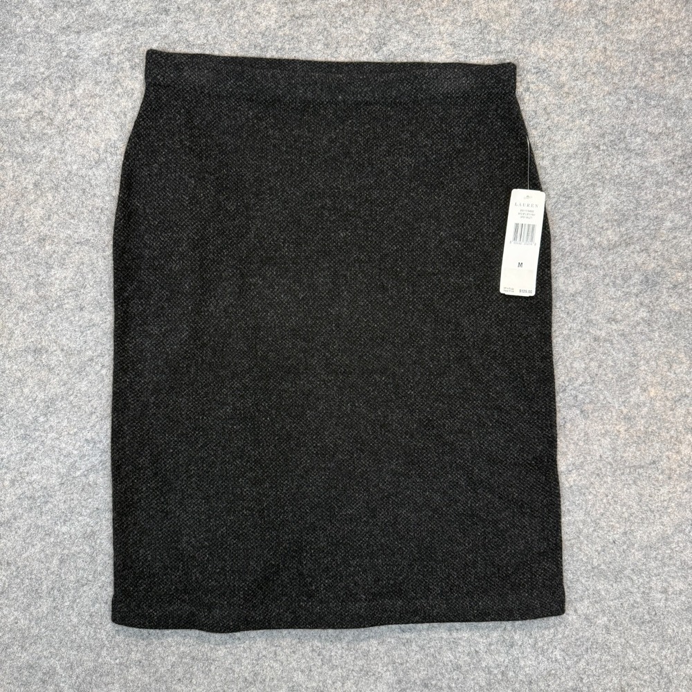 Lauren Ralph Lauren 100% Lambswool Pullon Pencil Skirt Womens Medium Soft Gray